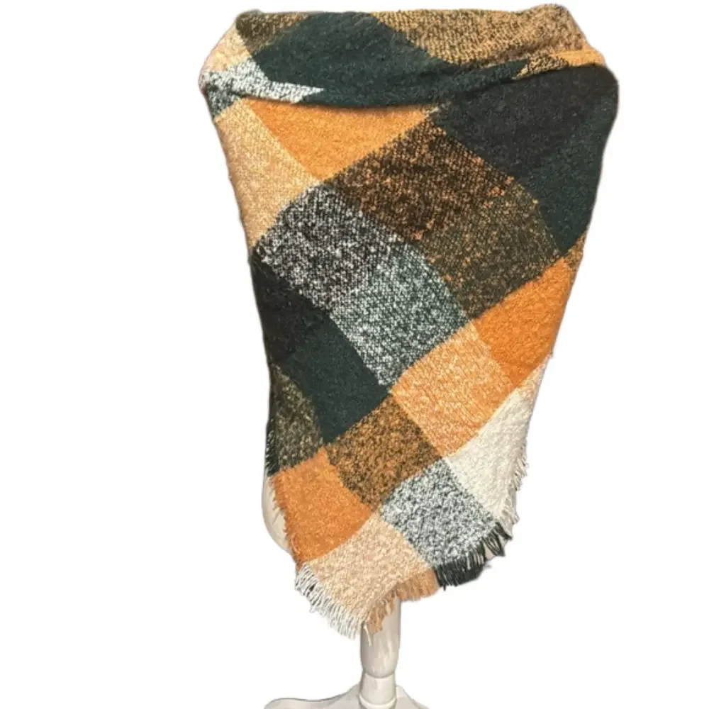 Sonoma Plaid Triangle Scarf With Fringe